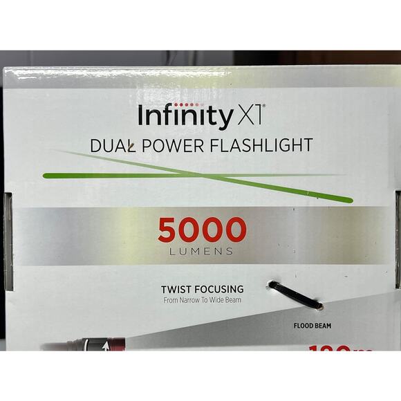 Infinity X1 5000 Lumen Flashlight Rechargeable Dual Power Twist Focus 3 Modes - Picture 4 of 4